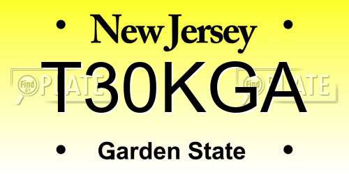 T30KGA New Jersey License Plate