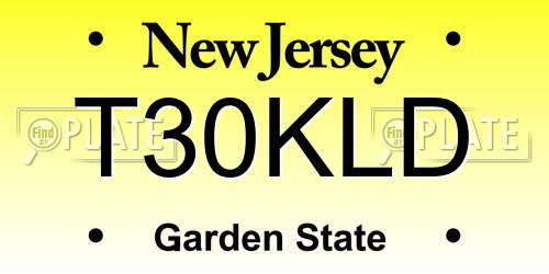 T30KLD New Jersey License Plate