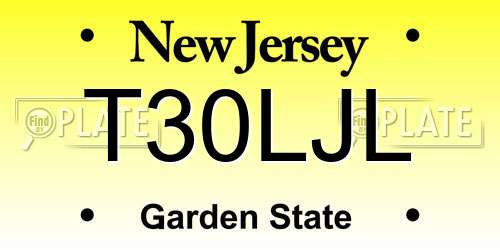 T30LJL New Jersey License Plate