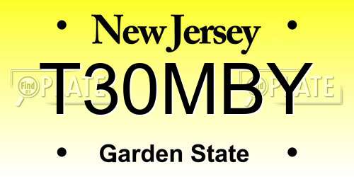 T30MBY New Jersey License Plate