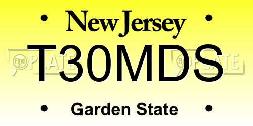 T30MDS New Jersey License Plate