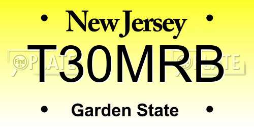 T30MRB New Jersey License Plate