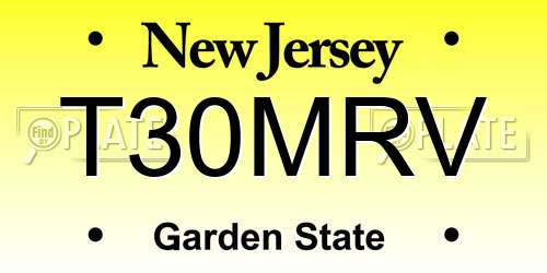 T30MRV New Jersey License Plate