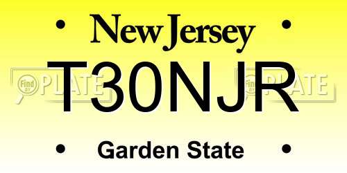T30NJR New Jersey License Plate