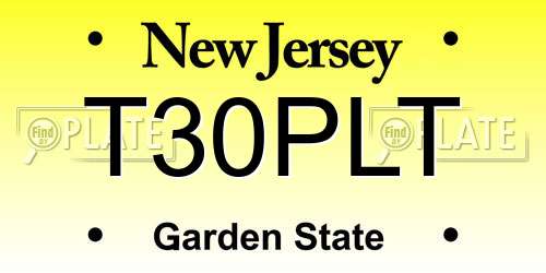 T30PLT New Jersey License Plate