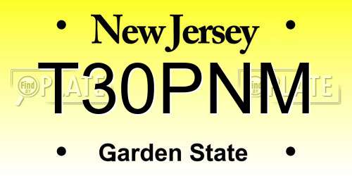 T30PNM New Jersey License Plate