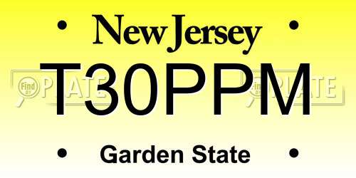 T30PPM New Jersey License Plate