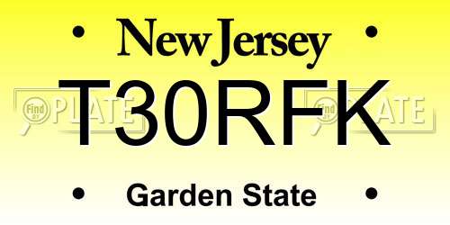 T30RFK New Jersey License Plate