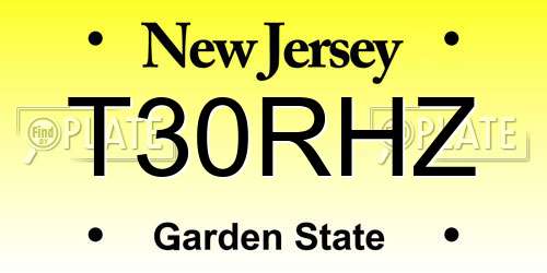 T30RHZ New Jersey License Plate