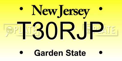 T30RJP New Jersey License Plate