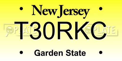T30RKC New Jersey License Plate