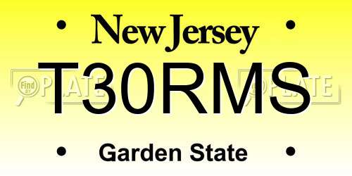T30RMS New Jersey License Plate