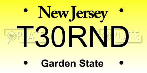T30RND New Jersey License Plate