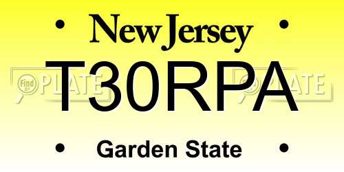 T30RPA New Jersey License Plate