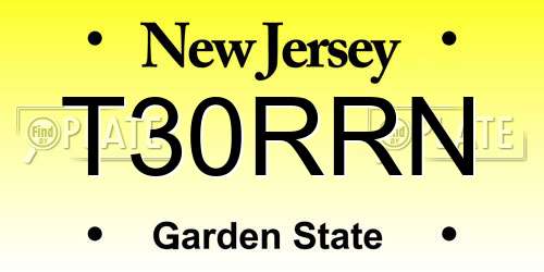 T30RRN New Jersey License Plate