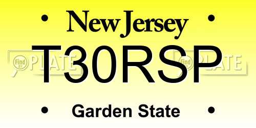 T30RSP New Jersey License Plate