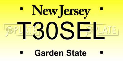 T30SEL New Jersey License Plate