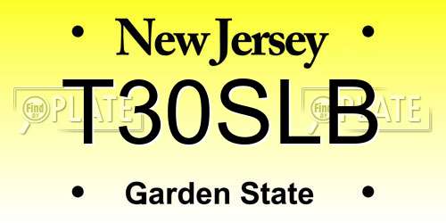 T30SLB New Jersey License Plate