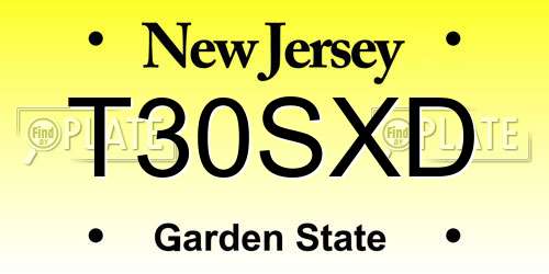 T30SXD New Jersey License Plate