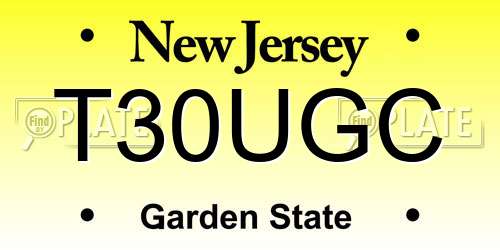 T30UGC New Jersey License Plate