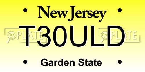 T30ULD New Jersey License Plate