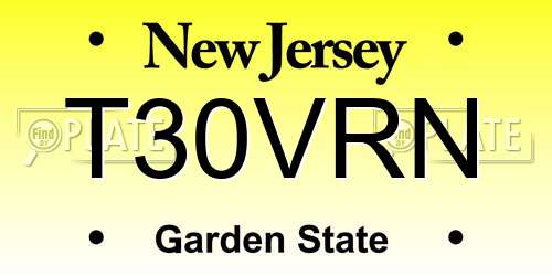 T30VRN New Jersey License Plate