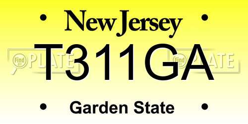 T311GA New Jersey License Plate