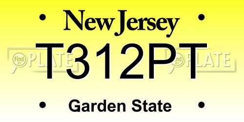 T312PT New Jersey License Plate