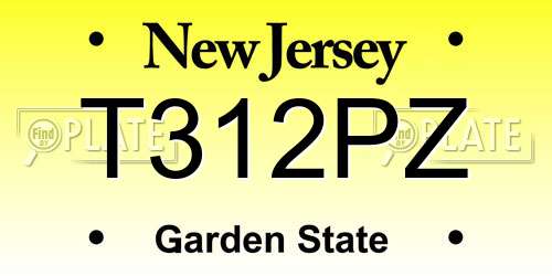 T312PZ New Jersey License Plate