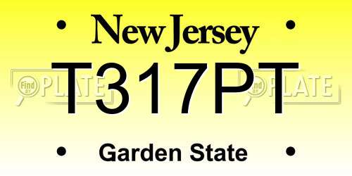 T317PT New Jersey License Plate