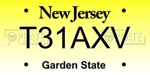 T31AXV New Jersey License Plate
