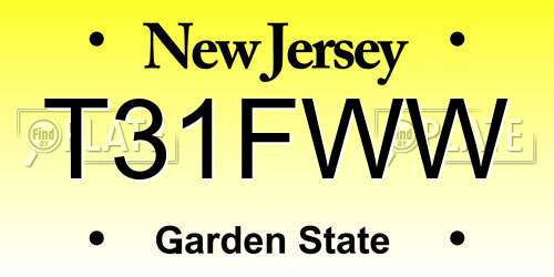 T31FWW New Jersey License Plate