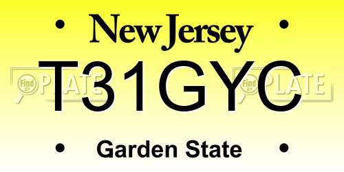 T31GYC New Jersey License Plate
