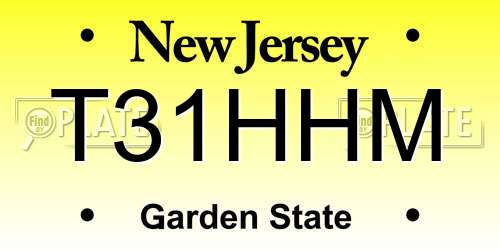 T31HHM New Jersey License Plate