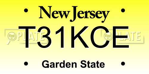 T31KCE New Jersey License Plate