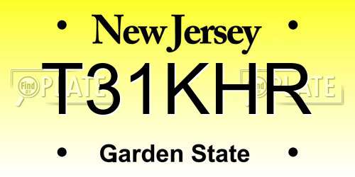 T31KHR New Jersey License Plate