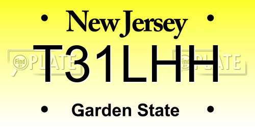 T31LHH New Jersey License Plate