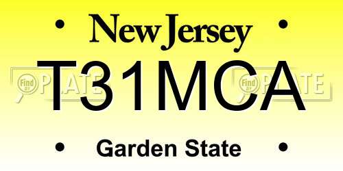T31MCA New Jersey License Plate