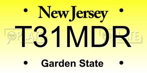 T31MDR New Jersey License Plate