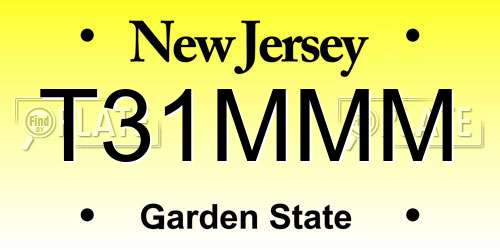T31MMM New Jersey License Plate