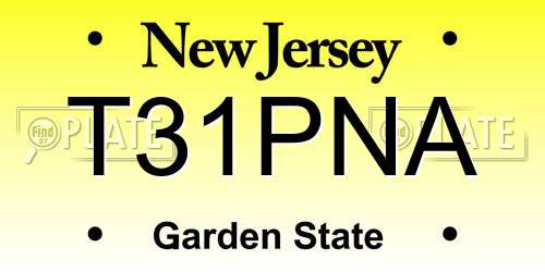 T31PNA New Jersey License Plate