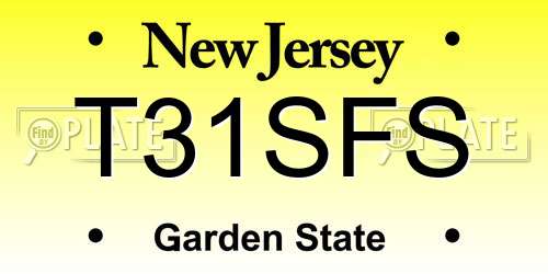T31SFS New Jersey License Plate