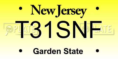 T31SNF New Jersey License Plate