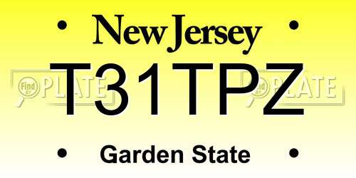 T31TPZ New Jersey License Plate