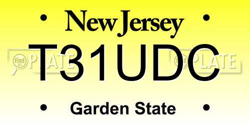 T31UDC New Jersey License Plate
