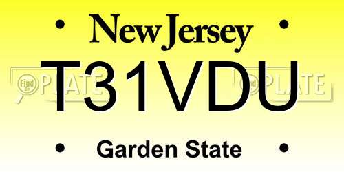 T31VDU New Jersey License Plate