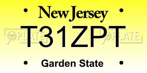 T31ZPT New Jersey License Plate