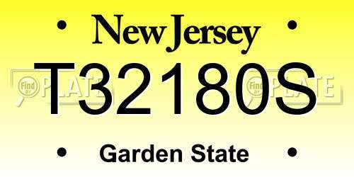 T32180S New Jersey License Plate