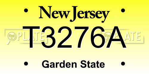T3276A New Jersey License Plate