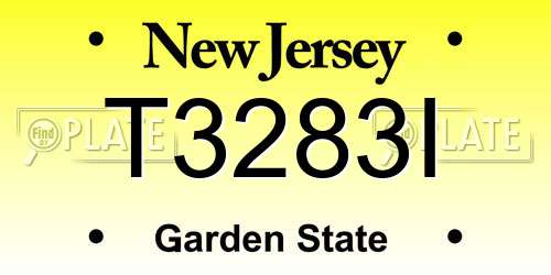 T3283I New Jersey License Plate